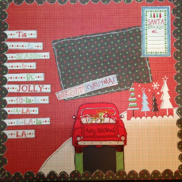 Super Easy Christmas Scrapbook Layout