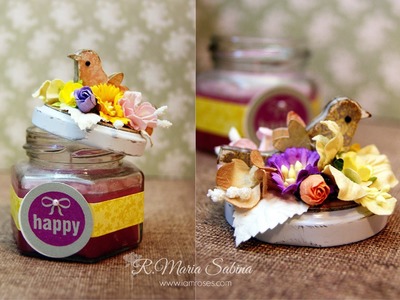 Altered homemade candle jar