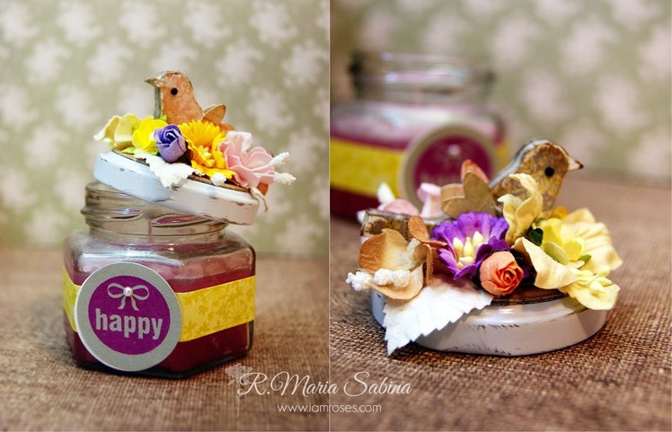 Altered homemade candle jar