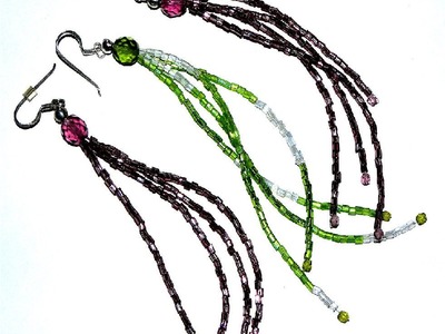 Beading Projects - How to make a Horsetail earrings