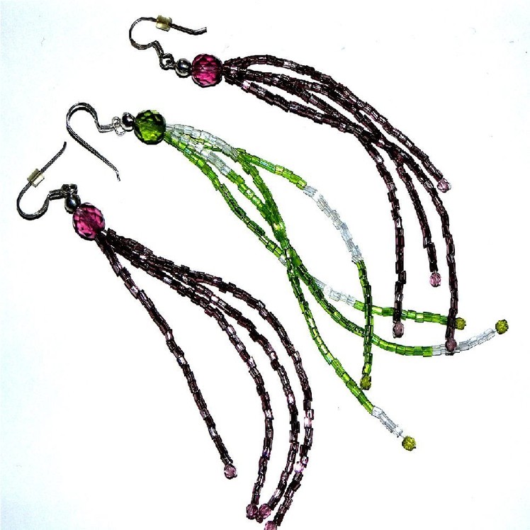 Beading Projects - How to make a Horsetail earrings