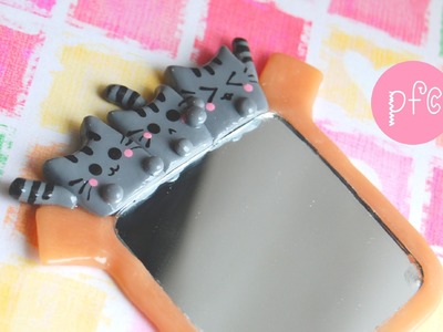 DIY Boxed Pusheen Cat Magnet Mirror Polymer Clay Tutorial