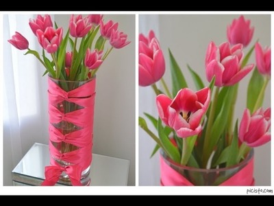 DIY Corset Vase with Cut Tulips