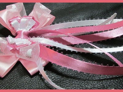 DIY - How to make Hair Bows No.3 - Long tailed stacked Hair Bow - Free tutorial with subtitles