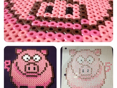 DIY: Pig (Melting Bead Pattern) ♡ Theeasydiy #Crafty