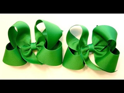 Hair bow tutorial (HOW TO MAKE A TWISTED HAIR BOW) Classic Boutique Style bow