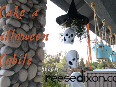 Halloween Crafts: Make a Witch and Skulls Mobile