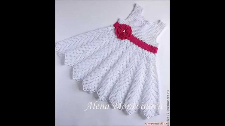 How to crochet kid's childrens girl dress