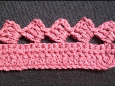 How to Crochet the Edge.Border Stitch Pattern #6  │by ThePatterfamily