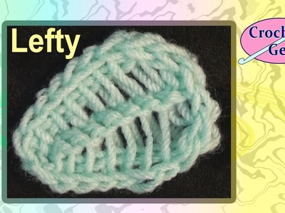 How to make a Crochet Leaf Metta Left Hand Crochet Geek