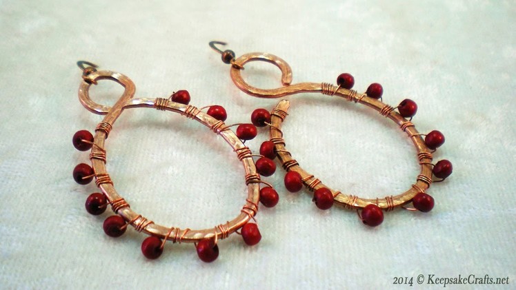 How to Make Bead Wrapped Hammered Wire Earrings