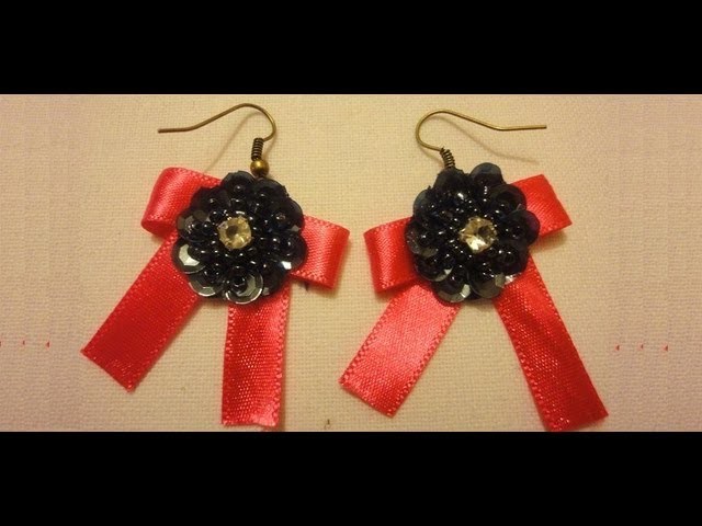 How To Make Earrings EASY. DIY Ribbon Earrings