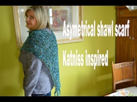 Katniss inspired knitted asymetrical scarf