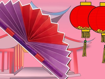 Learn how to make a Chinese Fan | Easy DIY Paper Fan Craft | Summer & Spring Decor.Crafts