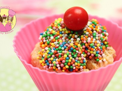 Make an easy CHEAT no bake rainbow sprinkle Cupcake - Kids birthday party treat!