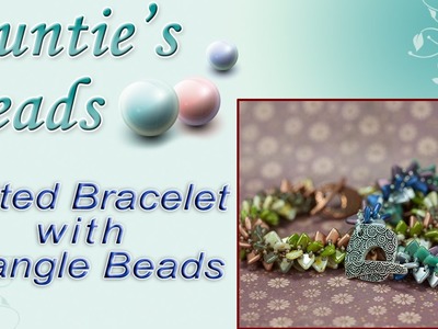 Netted Bracelet with Czech Glass Triangle Beads - Karla Kam
