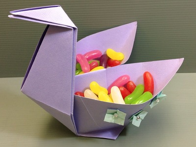 Origami Spring Easter Swan Candy Dish
