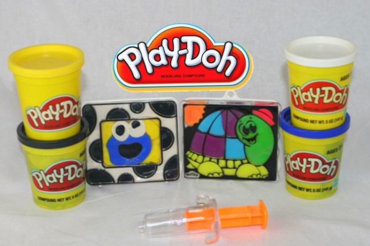 Play-Doh Cookie Monster and Play Doh Turtle Make 'N Display Create-a-Frame Play Doh Picture Frame