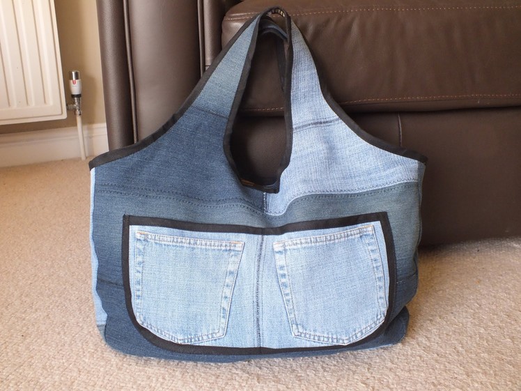 Recycled Jeans Bag (Sahara - 3) DIY jeans bag. denim sewing project