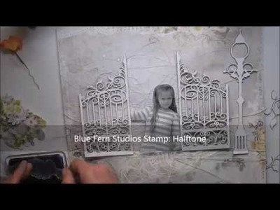 'Secret Garden' step by step scrapbooking page for Blue Fern Studios