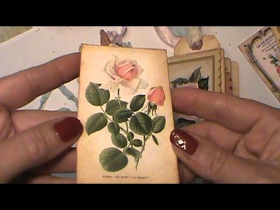 Shabby chic Vintage Fairy Garden file folder mini scrapbook album