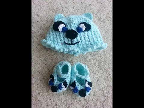 Crochet Bear Matching Baby Booties DIY Tutorial