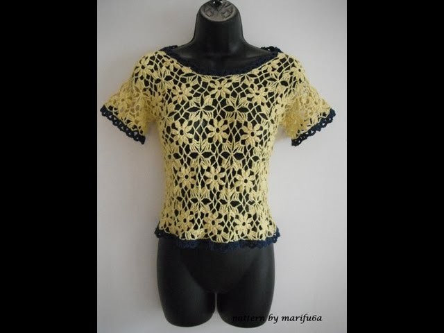 Crochet flower blouse