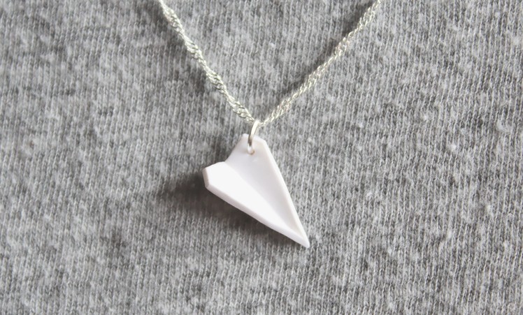 DIY: Paper Airplane Polymer Clay Necklace