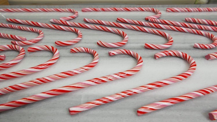 DIY- Polymer clay candy-canes. They ☼GLOW☼ in the dark!