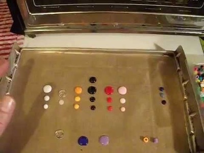 DIY Toaster Oven Enamel Dots using Perler beads (low odor) & mini pony beads-CHEAP & easy peasy!