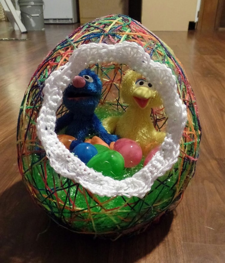 DIY Yarn Easter Egg Basket Easy #TUTORIAL