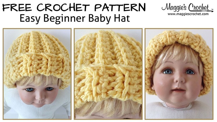 Easy Beginner Baby Hat Free Crochet Pattern - Right Handed