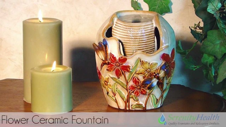 Flower Ceramic Tabletop Fountain by Serenity Health - #CTT104