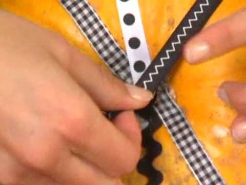 Halloween Crafts - No-Carve Pumpkin Using Ribbons