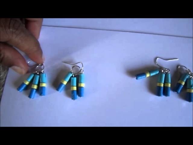 Handmade Jewelry - Long Paper Beads Earrings (Not Tutorial)