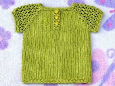 How to Knit Three-Buttons Sun Top Part 1