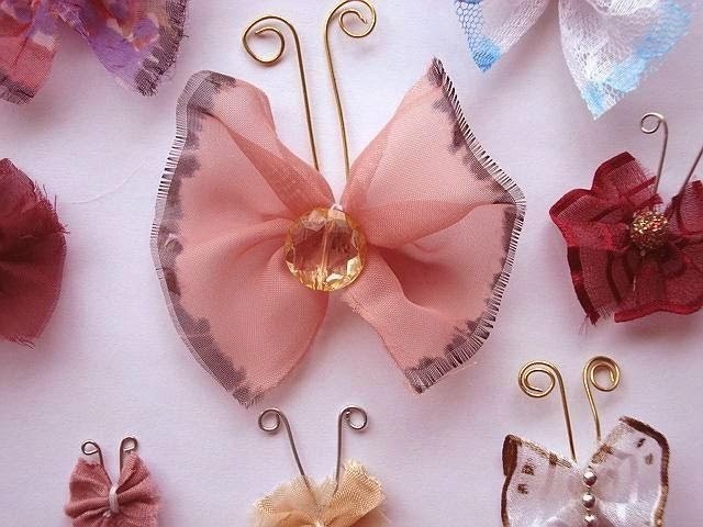HOW TO MAKE EASY GATHERED FABRIC BUTTERFLY EMBELLISHMENT or TRIM