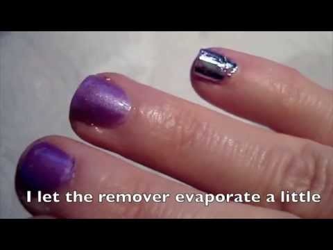 Metallic Foil Abstraction on Lavender Nail Polish