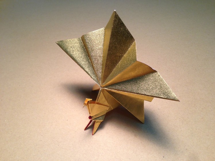 Origami Bird  Instructions. Peacock