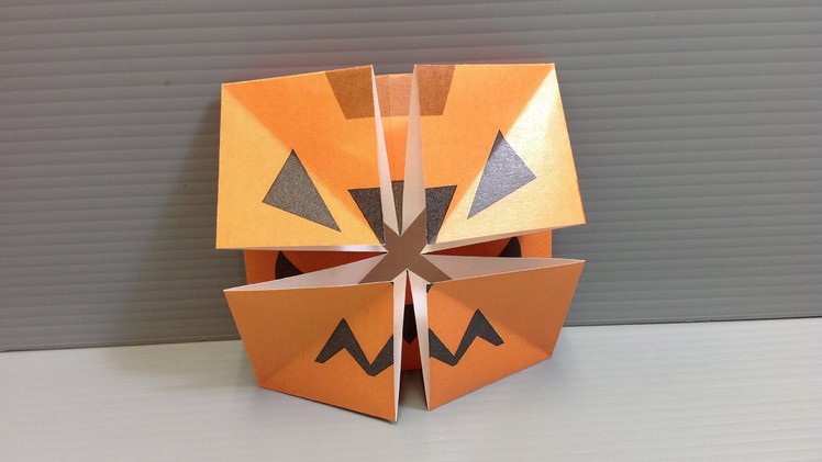 Origami Halloween Pumpkin Changing Faces - Print Your Own Paper!