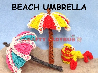 Rainbow Loom Band 3D BEACH UMBRELLA Difficult Charm Tutorials by Crafty Ladybug.How to DIY