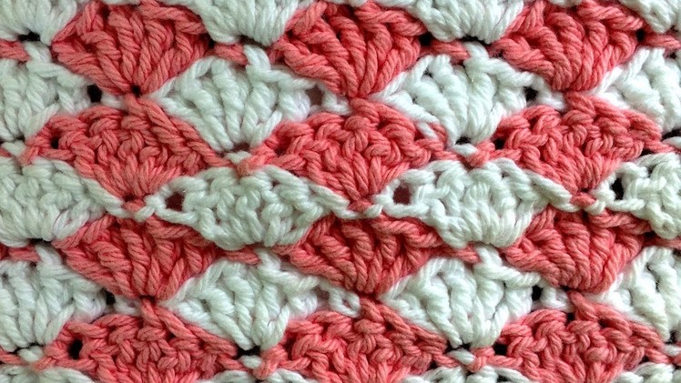 Shell LEFT Crochet Stitch Change Color Every Row Pattern by Maggie Weldon