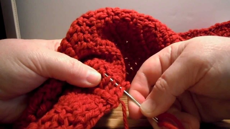 Weaving in Ends on Crochet Scarf