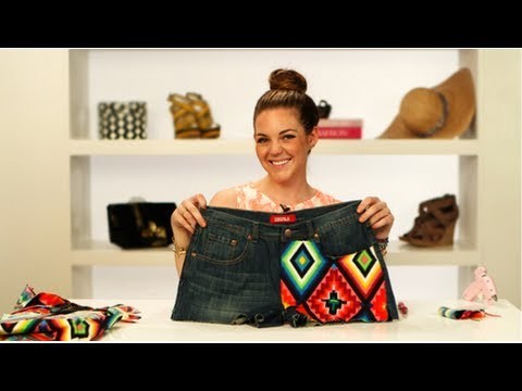 Aztec Print Denim Shorts, DIY Fashion, Fab Flash