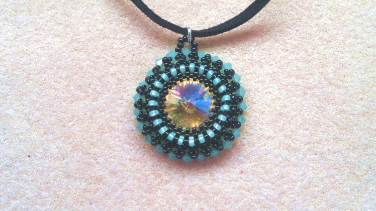 Beading4perfectionists : Decorating the 18mm bezel with 4mm Swarovski's beading tutorial (part 2)
