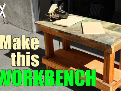 Build a cheap but sturdy workbench in a day using 2x4s and plywood.