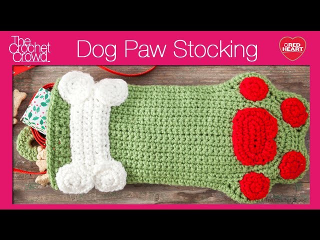 Crochet Dog Paws Christmas Stocking