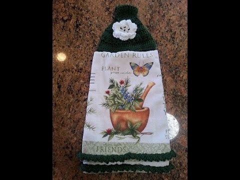 Crochet easy kitchen towel bottom design DIY tutorial