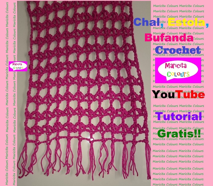 Crochet in English Shawl "Emi" Pattern Frei!! by Maricita Colours in English