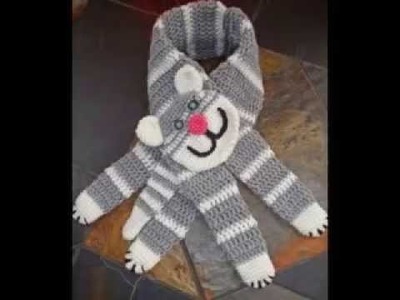 Crochet kawai cat scarf by Fibreromance